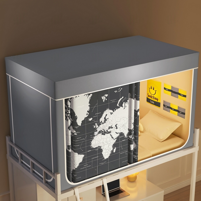 91家纺网 家纺一手货源 找家纺 宅部落 2025新款学生床帘宿舍上下铺床帘式印花强遮光学生蚊帐-印花系列 周游世界