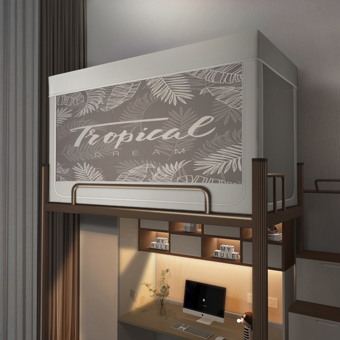 91家纺网 家纺一手货源 找家纺 宅部落 2025新款学生床帘宿舍上下铺床帘式印花强遮光学生蚊帐-印花系列 夜之梦