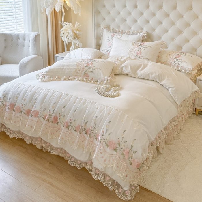 91家纺网 家纺一手货源 找家纺 （总）恋尚 2025春夏新款香云纱床裙单床裙床裙单件-莫妮卡（控价130起）