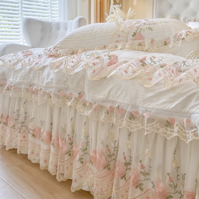 91家纺网 家纺一手货源 找家纺 （总）恋尚 2025春夏新款香云纱床裙单床裙床裙单件-莫妮卡（控价130起）