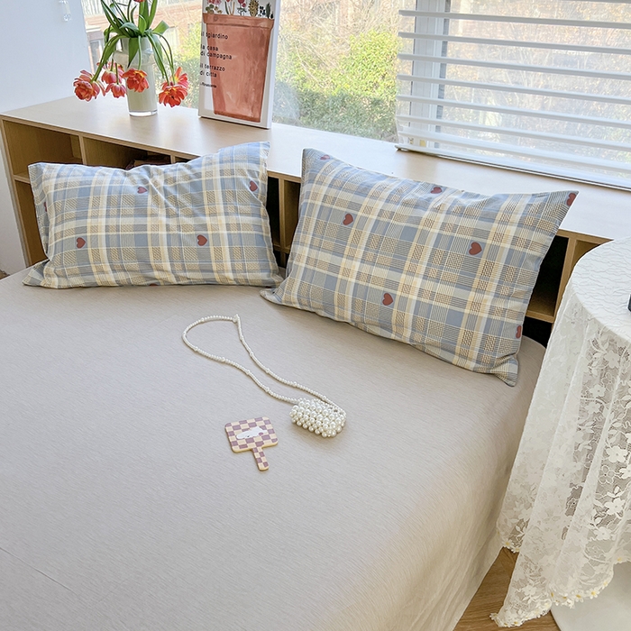 91家纺网 家纺一手货源 找家纺 麦伦家居 2025春夏新款全棉纯棉斜纹40s13372系列-简约条格系 律动蓝