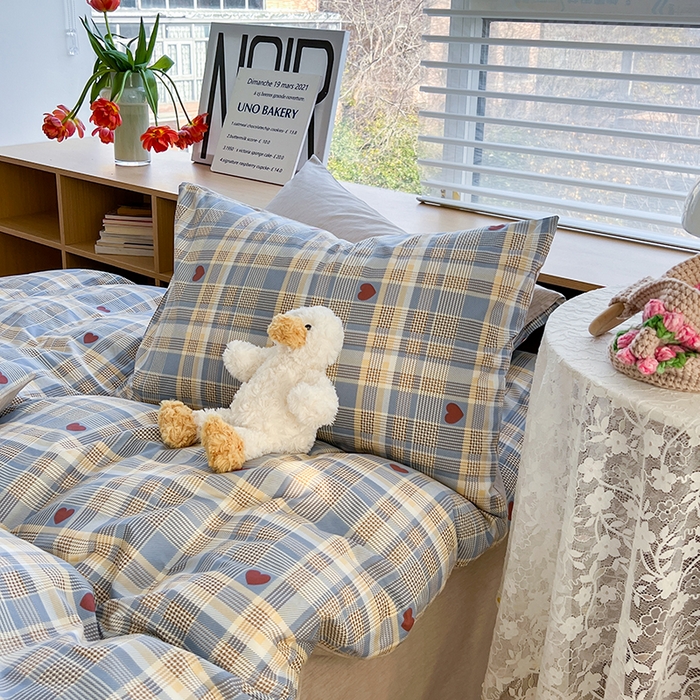 91家纺网 家纺一手货源 找家纺 麦伦家居 2025春夏新款全棉纯棉斜纹40s13372系列-简约条格系 律动蓝