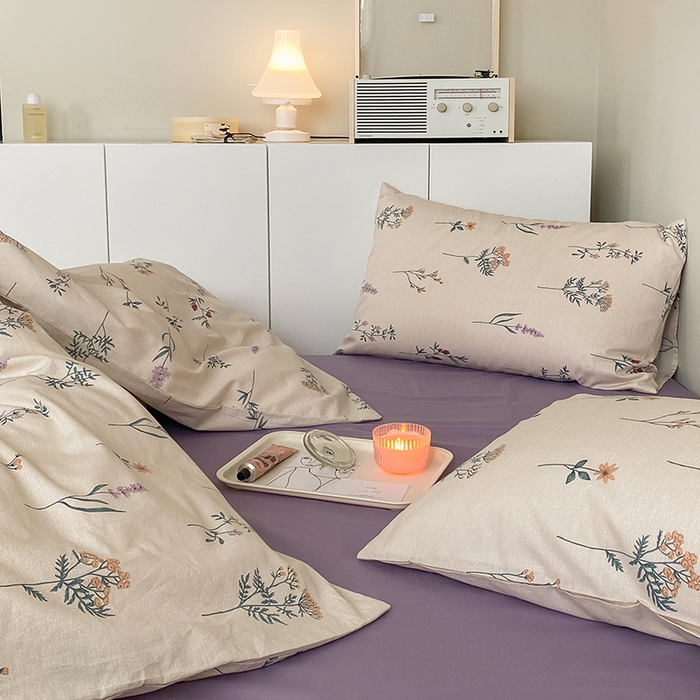 91家纺网 家纺一手货源 找家纺 麦伦家居 2025春夏新款全棉纯棉斜纹40s13372系列-田园碎花风 紫藤