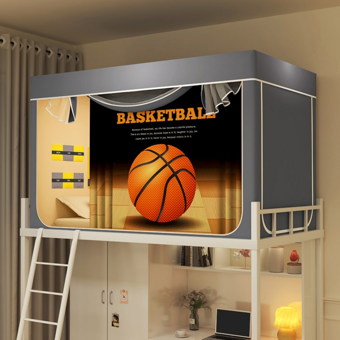 宅部落 2025新款学生床帘宿舍上下铺床帘式印花强遮光学生蚊帐-印花系列 篮球火