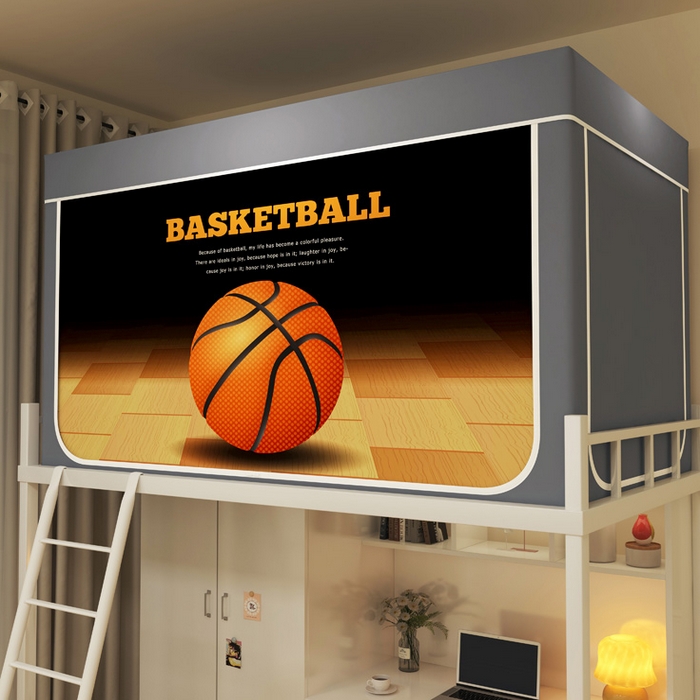 91家纺网 家纺一手货源 找家纺 宅部落 2025新款学生床帘宿舍上下铺床帘式印花强遮光学生蚊帐-印花系列 篮球火