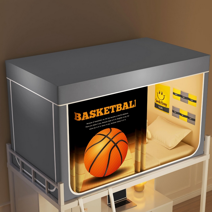 91家纺网 家纺一手货源 找家纺 宅部落 2025新款学生床帘宿舍上下铺床帘式印花强遮光学生蚊帐-印花系列 篮球火