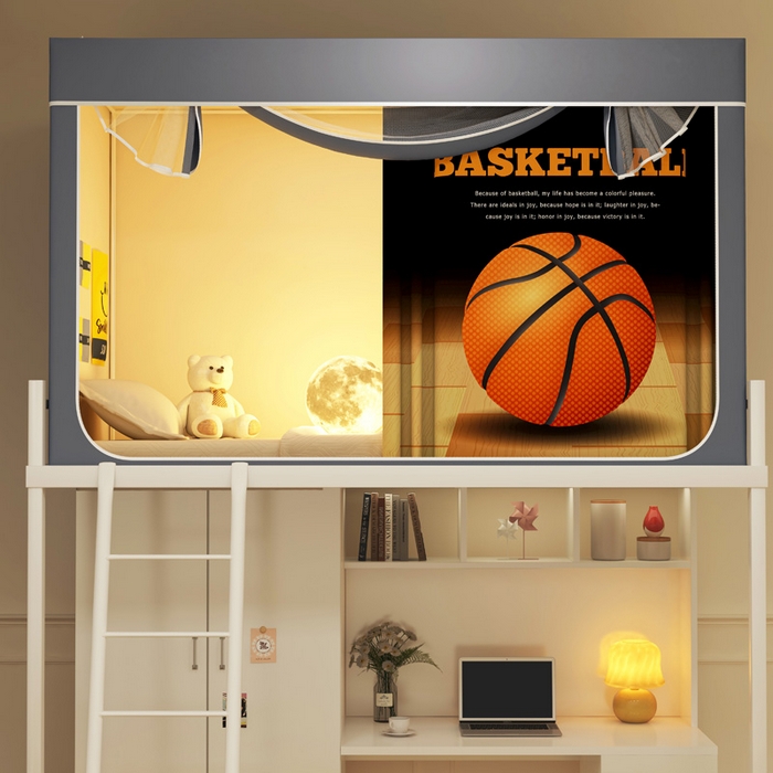 91家纺网 家纺一手货源 找家纺 宅部落 2025新款学生床帘宿舍上下铺床帘式印花强遮光学生蚊帐-印花系列 篮球火