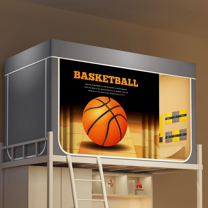 91家纺网 家纺一手货源 找家纺 宅部落 2025新款学生床帘宿舍上下铺床帘式印花强遮光学生蚊帐-印花系列 篮球火