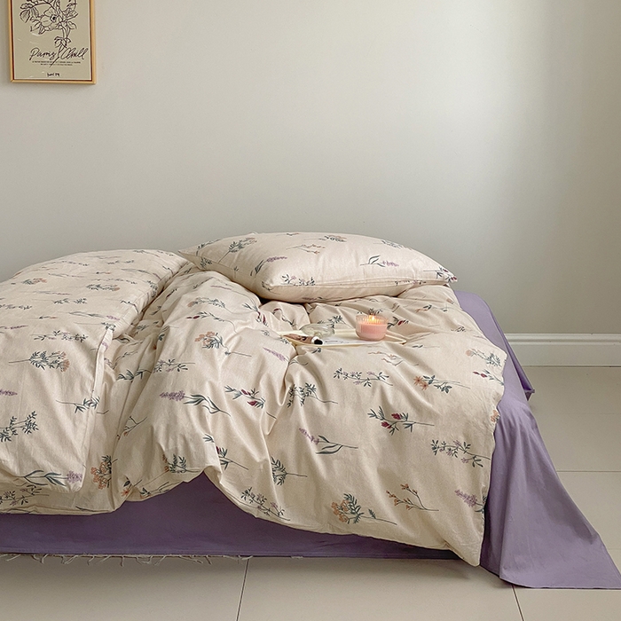 91家纺网 家纺一手货源 找家纺 麦伦家居 2025春夏新款全棉纯棉斜纹40s13372系列-田园碎花风 紫藤