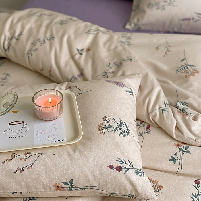 91家纺网 家纺一手货源 找家纺 麦伦家居 2025春夏新款全棉纯棉斜纹40s13372系列-田园碎花风 紫藤