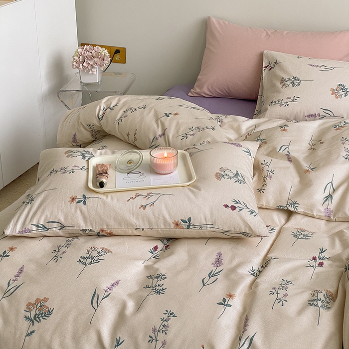 91家纺网 家纺一手货源 找家纺 麦伦家居 2025春夏新款全棉纯棉斜纹40s13372系列-田园碎花风 紫藤