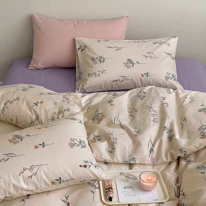 91家纺网 家纺一手货源 找家纺 麦伦家居 2025春夏新款全棉纯棉斜纹40s13372系列-田园碎花风 紫藤