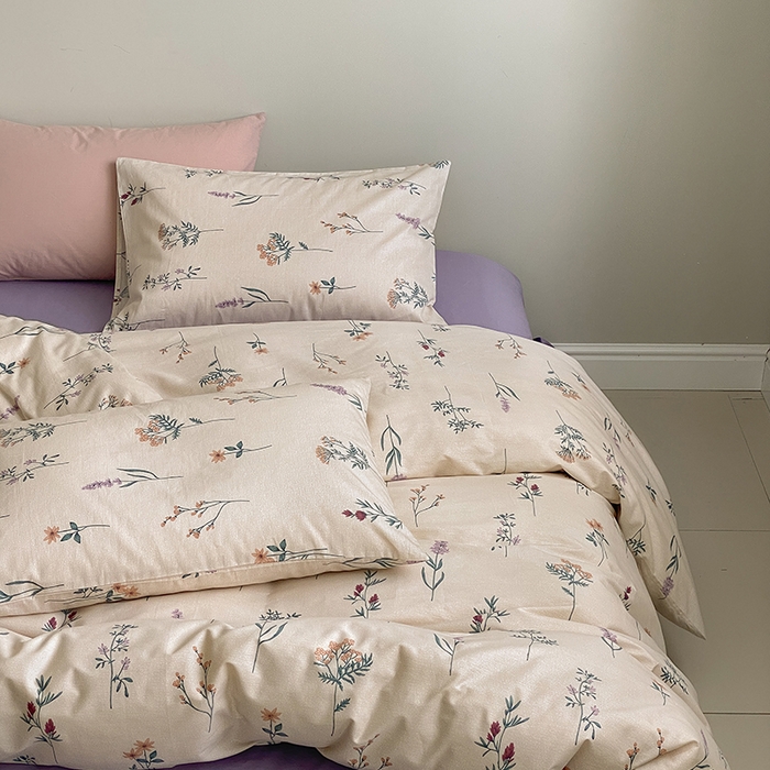 91家纺网 家纺一手货源 找家纺 麦伦家居 2025春夏新款全棉纯棉斜纹40s13372系列-田园碎花风 紫藤