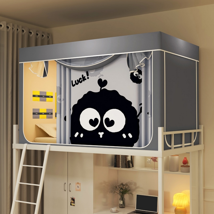 宅部落 2025新款学生床帘宿舍上下铺床帘式印花强遮光学生蚊帐-印花系列 煤忧愁