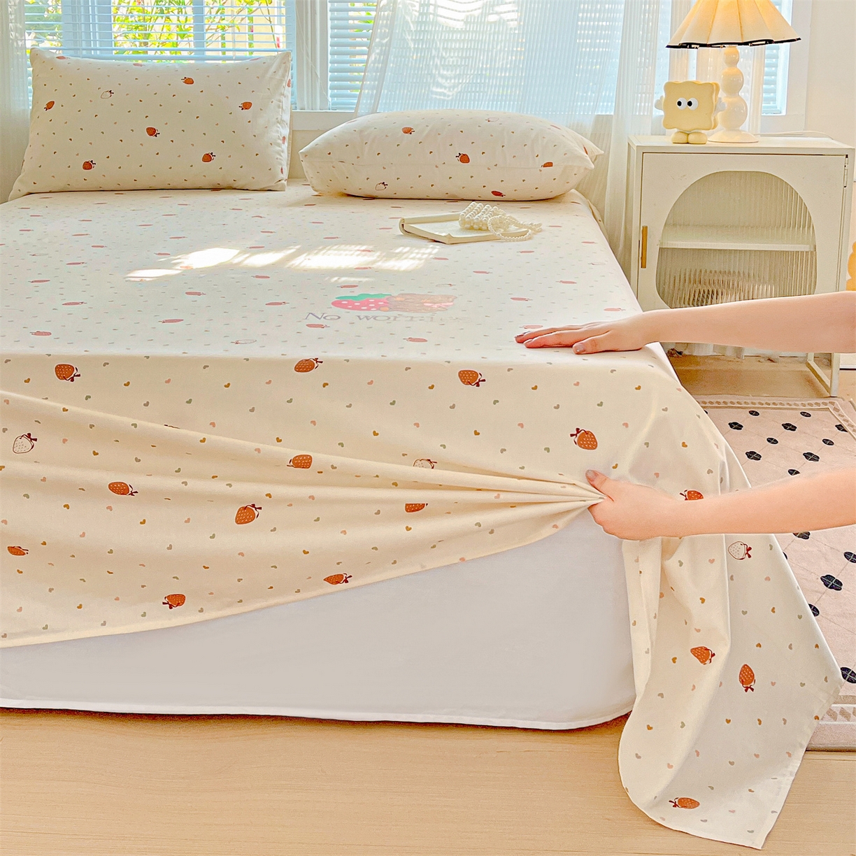 91家纺网 家纺一手货源 找家纺 （总）有间小屋 2025新款全棉纯棉水洗棉单品系列床单单件-单床单