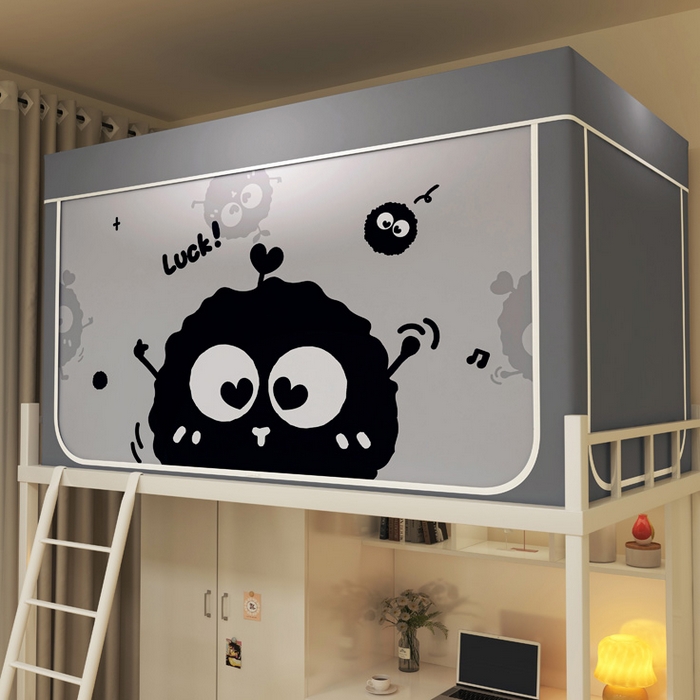 91家纺网 家纺一手货源 找家纺 宅部落 2025新款学生床帘宿舍上下铺床帘式印花强遮光学生蚊帐-印花系列 煤忧愁