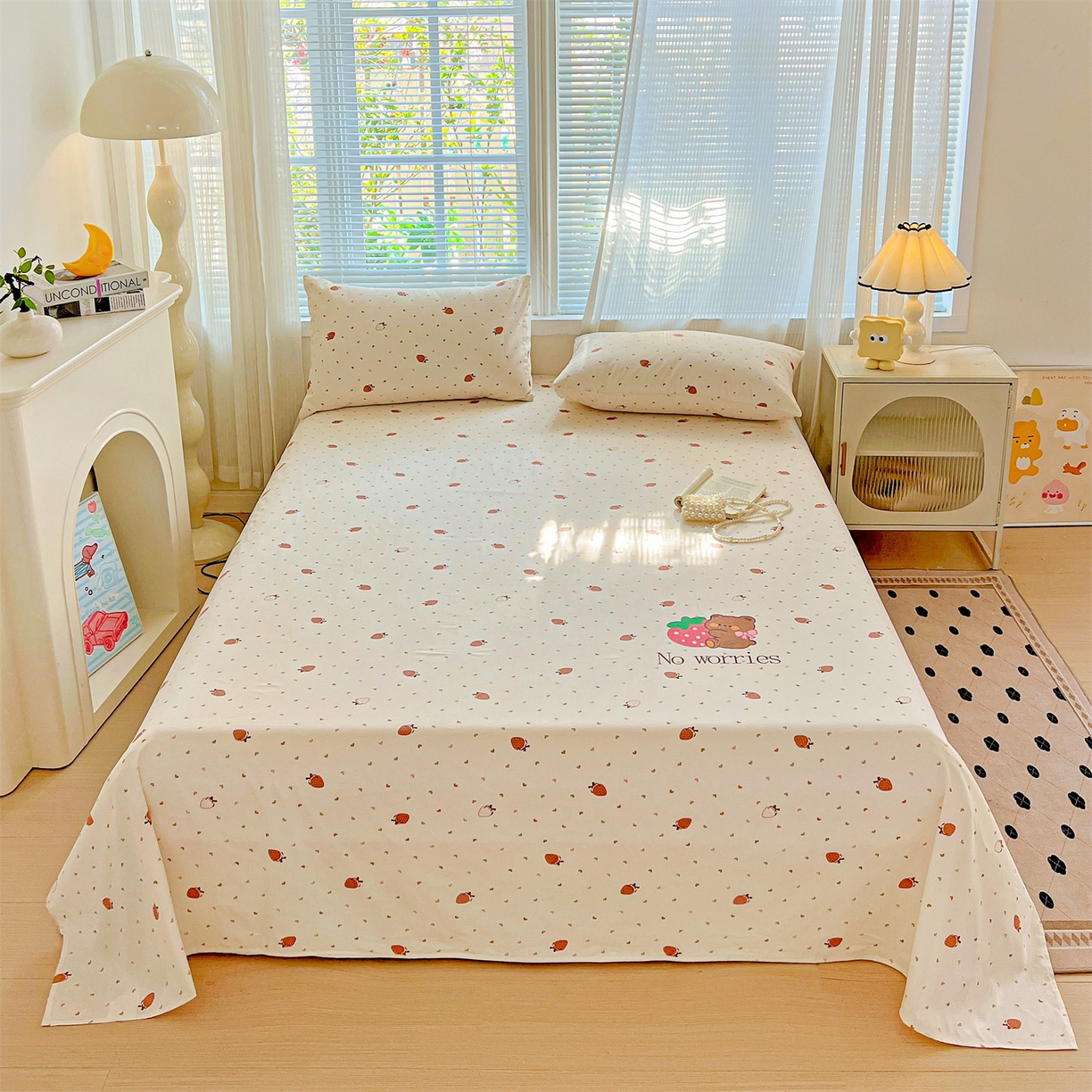 91家纺网 家纺一手货源 找家纺 （总）有间小屋 2025新款全棉纯棉水洗棉单品系列床单单件-单床单