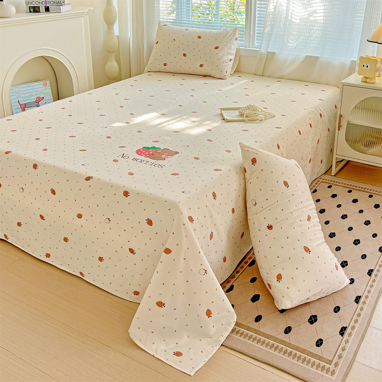 91家纺网 家纺一手货源 找家纺 （总）有间小屋 2025新款全棉纯棉水洗棉单品系列床单单件-单床单