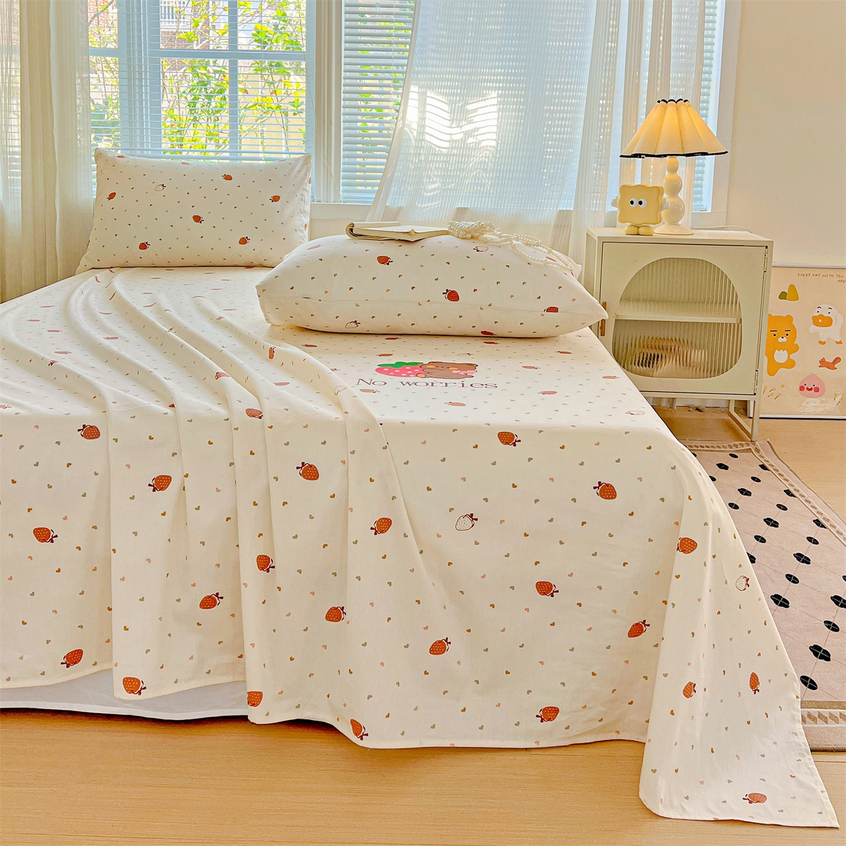 91家纺网 家纺一手货源 找家纺 （总）有间小屋 2025新款全棉纯棉水洗棉单品系列床单单件-单床单