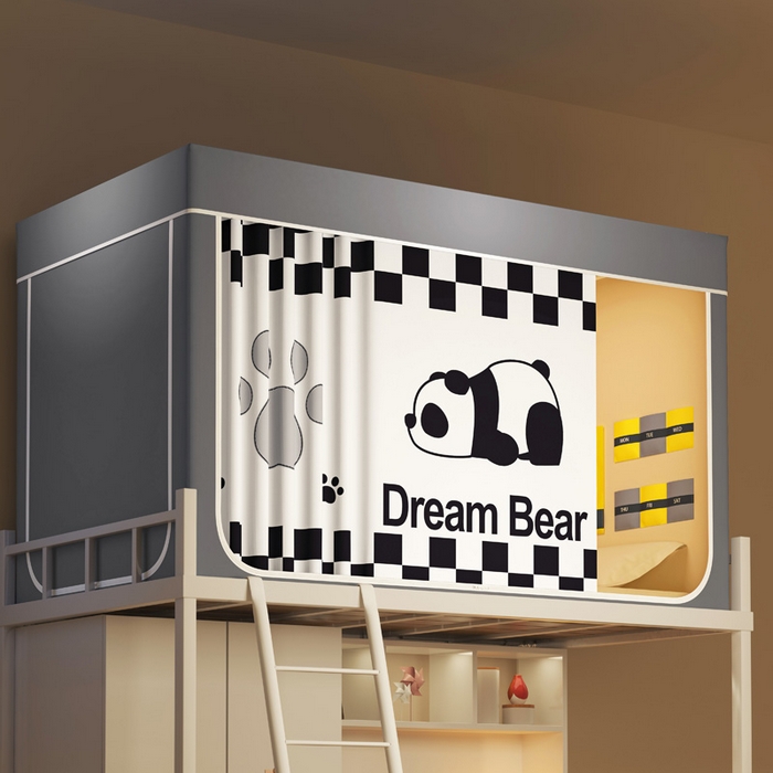 91家纺网 家纺一手货源 找家纺 宅部落 2025新款学生床帘宿舍上下铺床帘式印花强遮光学生蚊帐-印花系列 睡梦熊猫