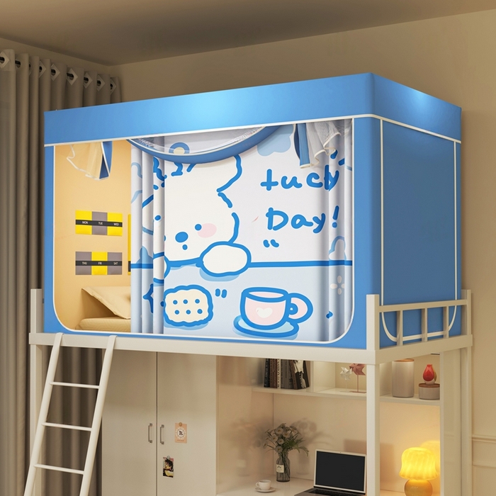 宅部落 2025新款学生床帘宿舍上下铺床帘式印花强遮光学生蚊帐-印花系列 幸运日