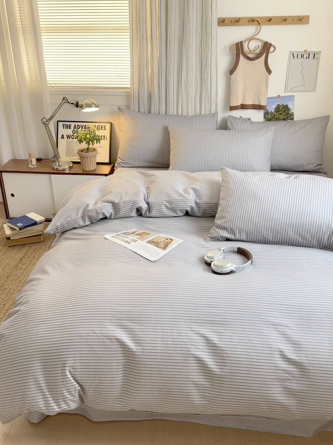 91家纺网 家纺一手货源 找家纺 麦伦家居 2025春夏新款全棉纯棉斜纹40s13372系列-简约条格系 绅士之约