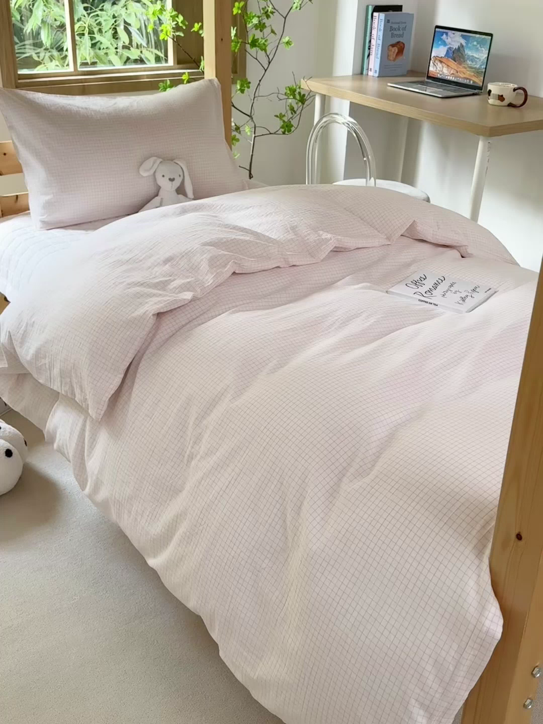 91家纺网 家纺一手货源 找家纺 （总）拾物记 2025新款全棉纯棉色织水洗棉床盖学生宿舍三件套上下铺三件套