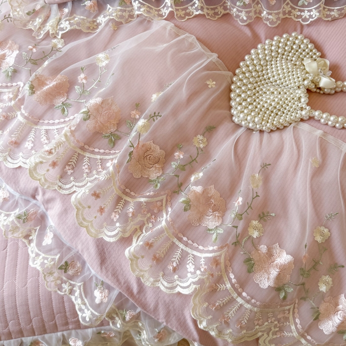 91家纺网 家纺一手货源 找家纺 恋尚 2025春夏新款香云纱床裙单床裙床裙单件-莫妮卡（控价130起） 莫妮卡-豆沙