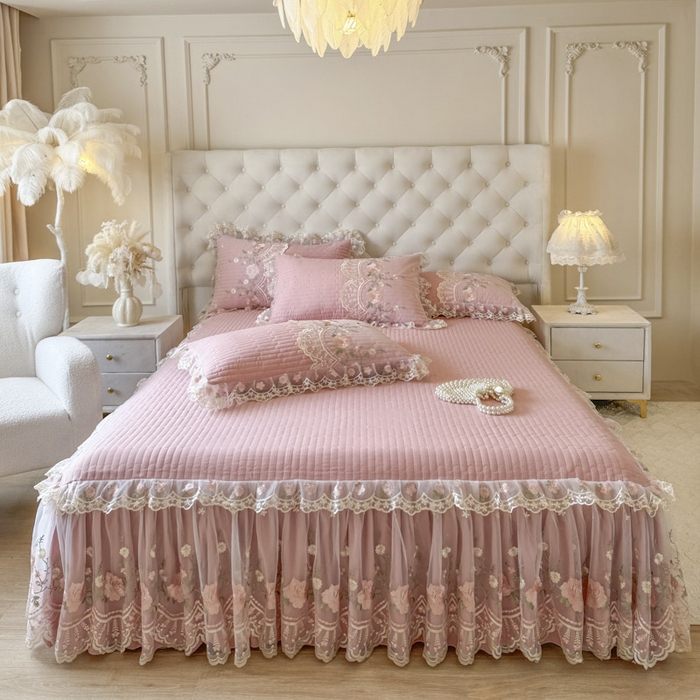 91家纺网 家纺一手货源 找家纺 恋尚 2025春夏新款香云纱床裙单床裙床裙单件-莫妮卡（控价130起） 莫妮卡-豆沙