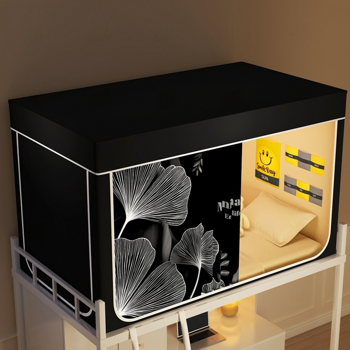 91家纺网 家纺一手货源 找家纺 宅部落 2025新款学生床帘宿舍上下铺床帘式印花强遮光学生蚊帐-印花系列 静叶之梦