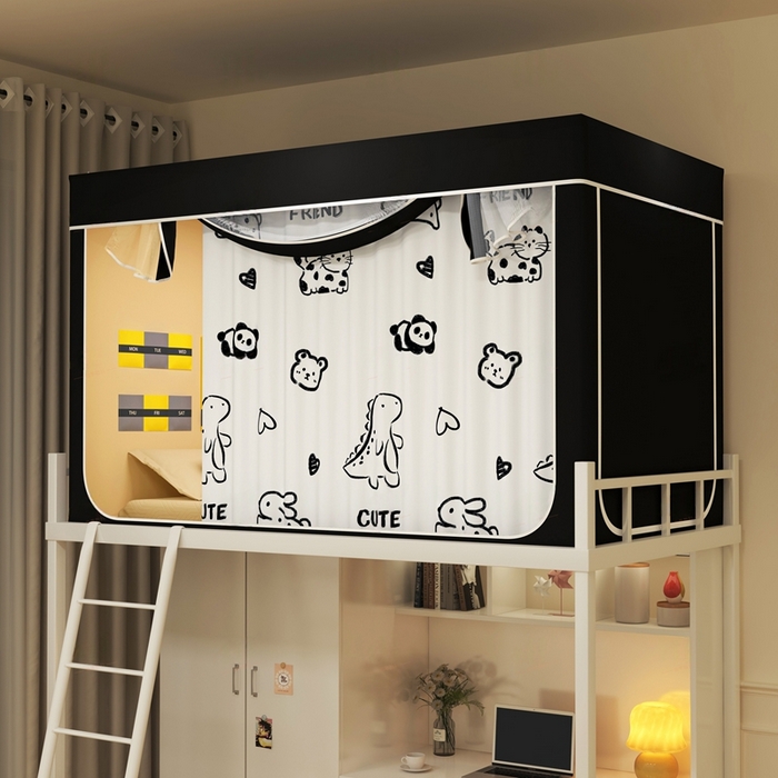 宅部落 2025新款学生床帘宿舍上下铺床帘式印花强遮光学生蚊帐-印花系列 动物世界