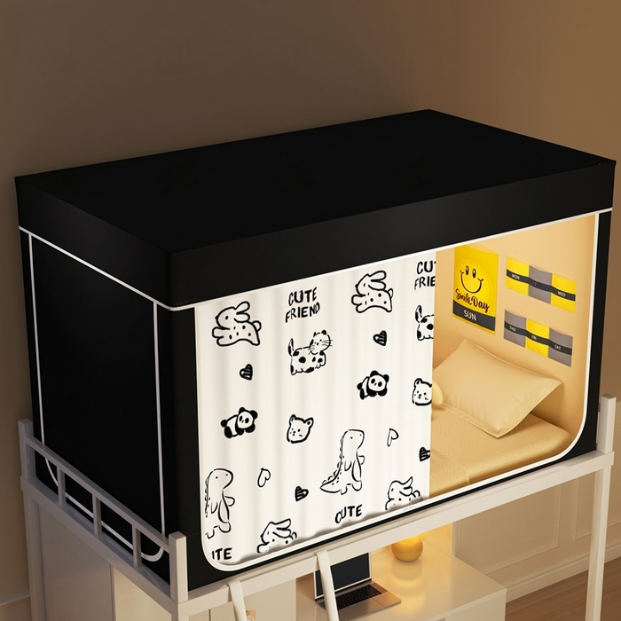 91家纺网 家纺一手货源 找家纺 宅部落 2025新款学生床帘宿舍上下铺床帘式印花强遮光学生蚊帐-印花系列 动物世界