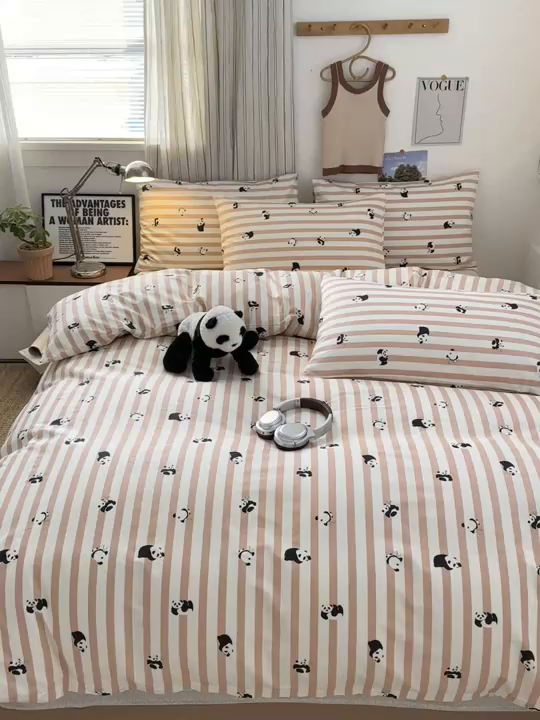 91家纺网 家纺一手货源 找家纺 麦伦家居 2025春夏新款全棉纯棉斜纹40s13372系列-小清新卡通 里约小熊