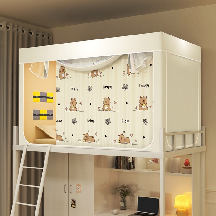 宅部落 2025新款学生床帘宿舍上下铺床帘式印花强遮光学生蚊帐-印花系列 卡皮巴拉A