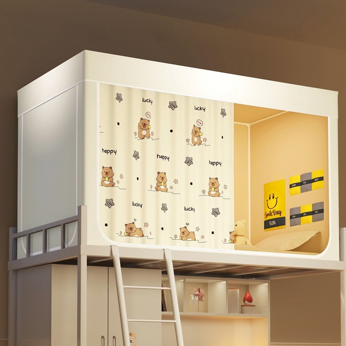 91家纺网 家纺一手货源 找家纺 宅部落 2025新款学生床帘宿舍上下铺床帘式印花强遮光学生蚊帐-印花系列 卡皮巴拉A