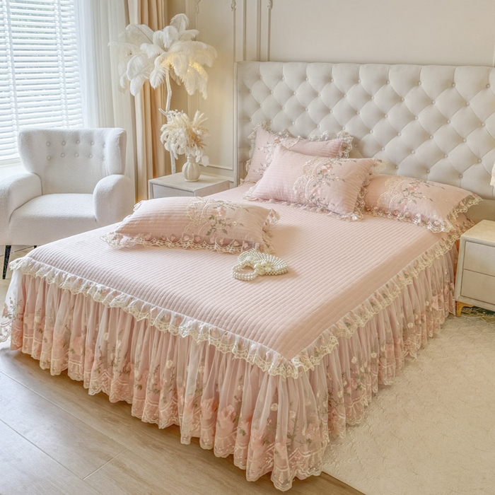 恋尚 2025春夏新款香云纱床裙单床裙床裙单件-莫妮卡（控价130起） 莫妮卡-清新玉