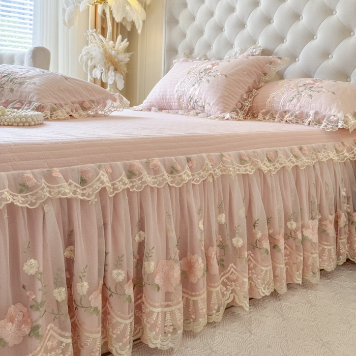 91家纺网 家纺一手货源 找家纺 恋尚 2025春夏新款香云纱床裙单床裙床裙单件-莫妮卡（控价130起） 莫妮卡-清新玉