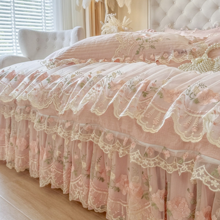 91家纺网 家纺一手货源 找家纺 恋尚 2025春夏新款香云纱床裙单床裙床裙单件-莫妮卡（控价130起） 莫妮卡-清新玉