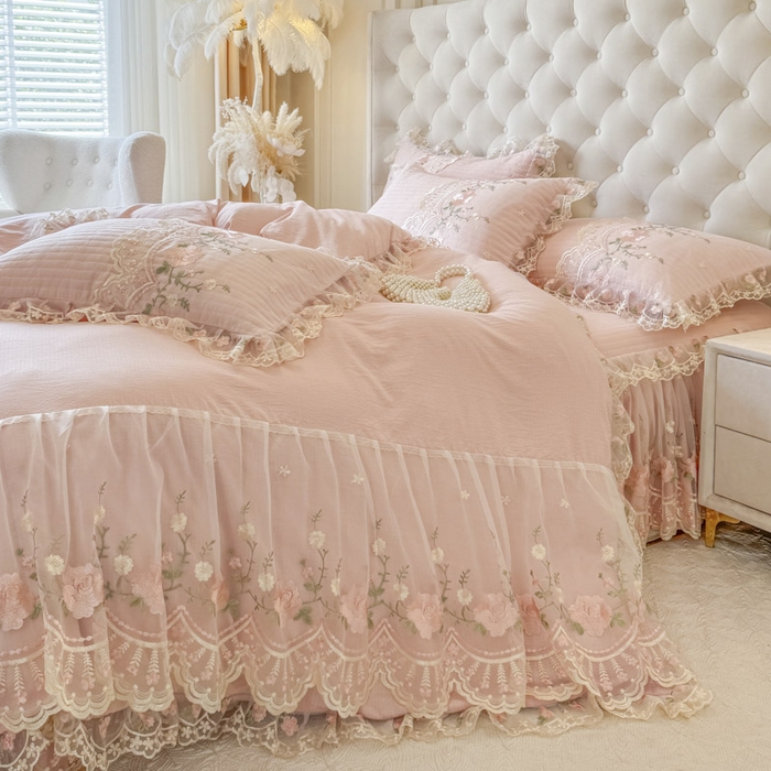 91家纺网 家纺一手货源 找家纺 恋尚 2025春夏新款香云纱床裙单床裙床裙单件-莫妮卡（控价130起） 莫妮卡-清新玉