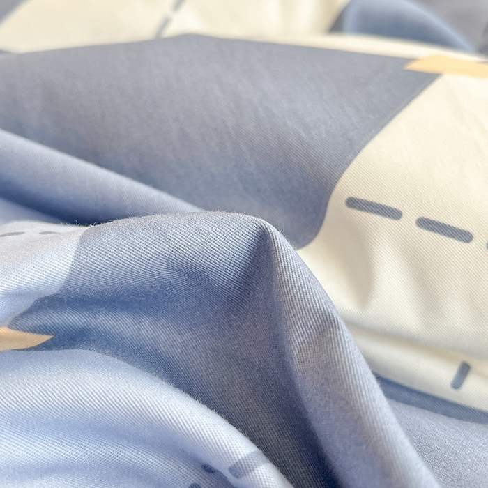 91家纺网 家纺一手货源 找家纺 麦伦家居 2025春夏新款全棉纯棉斜纹40s13372系列-简约条格系 英伦格蓝