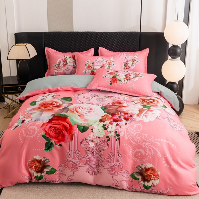 大麦乐田 2025秋冬新款大版花卉四件套直播爆款 天香国色