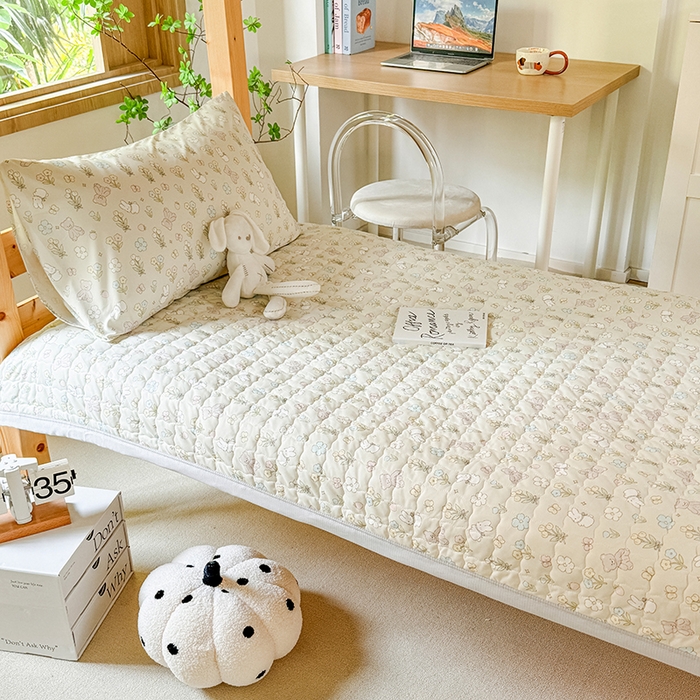 91家纺网 家纺一手货源 找家纺 （总）拾物记 2025新款亲肤针织棉床盖学生宿舍三件套上下铺三件套