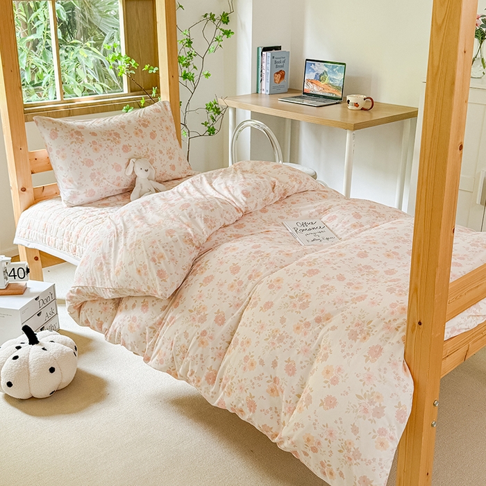 91家纺网 家纺一手货源 找家纺 （总）拾物记 2025新款亲肤针织棉床盖学生宿舍三件套上下铺三件套