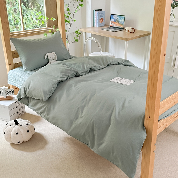 91家纺网 家纺一手货源 找家纺 （总）拾物记 2025新款13372全棉纯棉加厚床盖学生宿舍三件套上下铺三件套