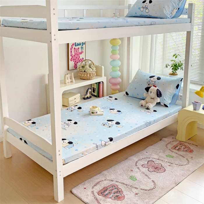 91家纺网 家纺一手货源 找家纺 （总）名兮家居 2025新款全棉纯棉13372学生印花上下铺床笠单床笠单品床笠单件床笠