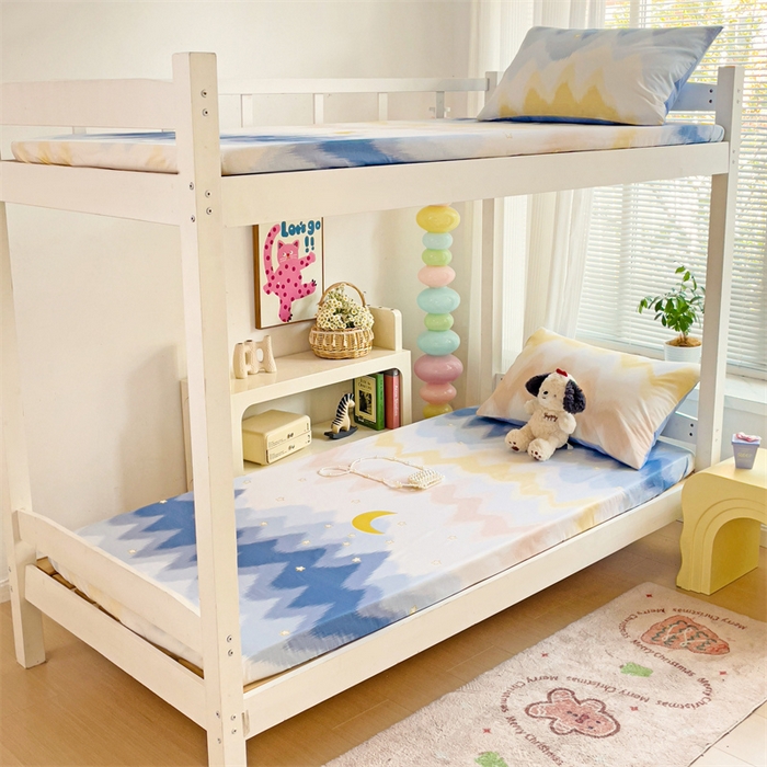 91家纺网 家纺一手货源 找家纺 （总）名兮家居 2025新款全棉纯棉13372学生印花上下铺床笠单床笠单品床笠单件床笠