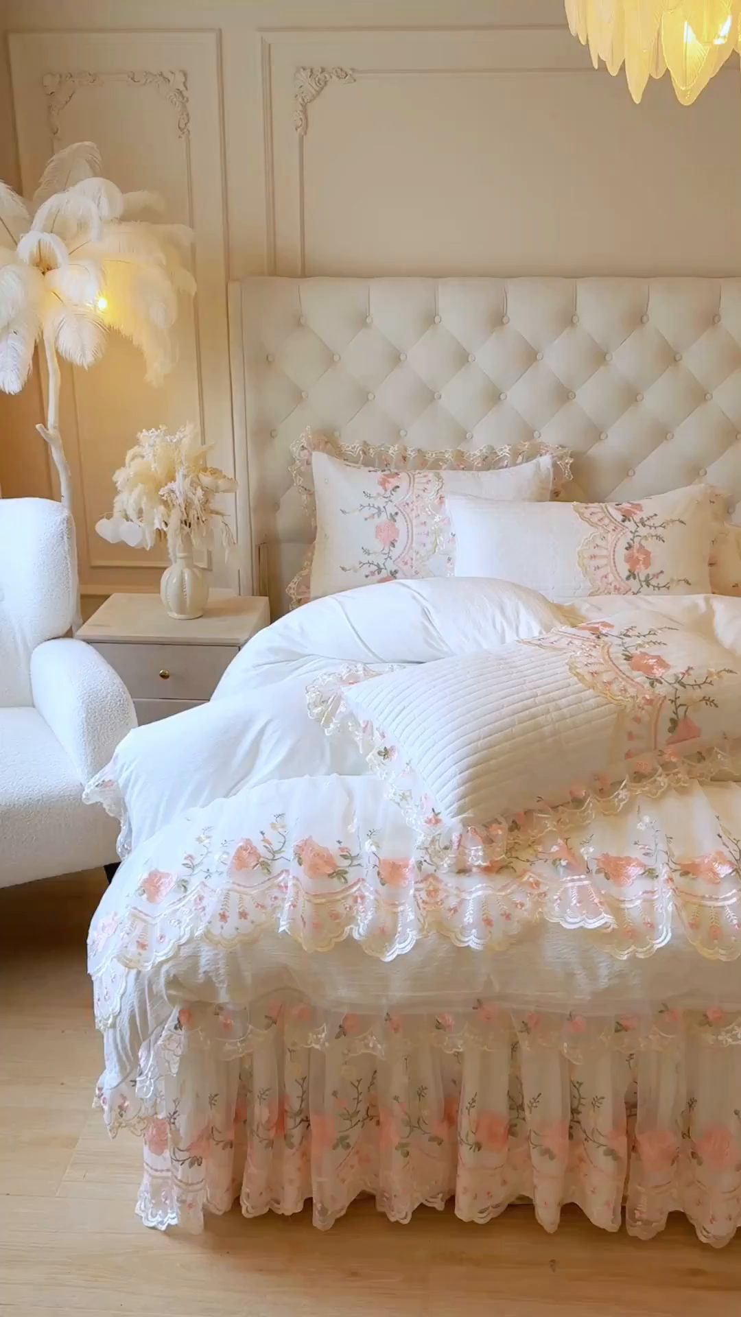 91家纺网 家纺一手货源 找家纺 （总）恋尚 2025新款香云纱床裙四件套系列-莫妮卡