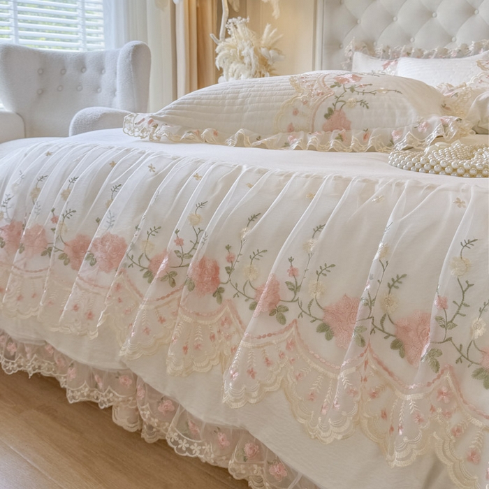 91家纺网 家纺一手货源 找家纺 （总）恋尚 2025新款香云纱床裙四件套系列-莫妮卡