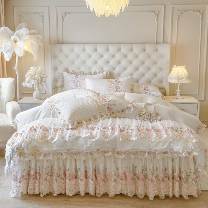 91家纺网 家纺一手货源 找家纺 （总）恋尚 2025新款香云纱床裙四件套系列-莫妮卡