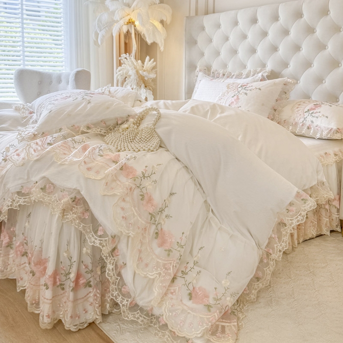 91家纺网 家纺一手货源 找家纺 （总）恋尚 2025新款香云纱床裙四件套系列-莫妮卡